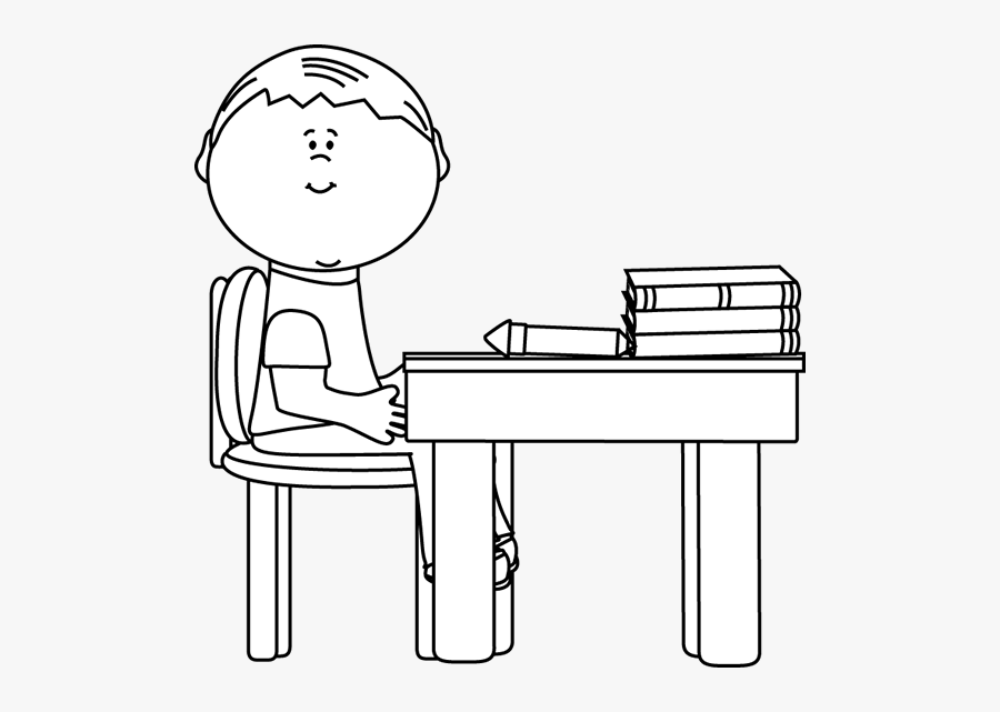 Clip Art Desk Black And White, Transparent Clipart