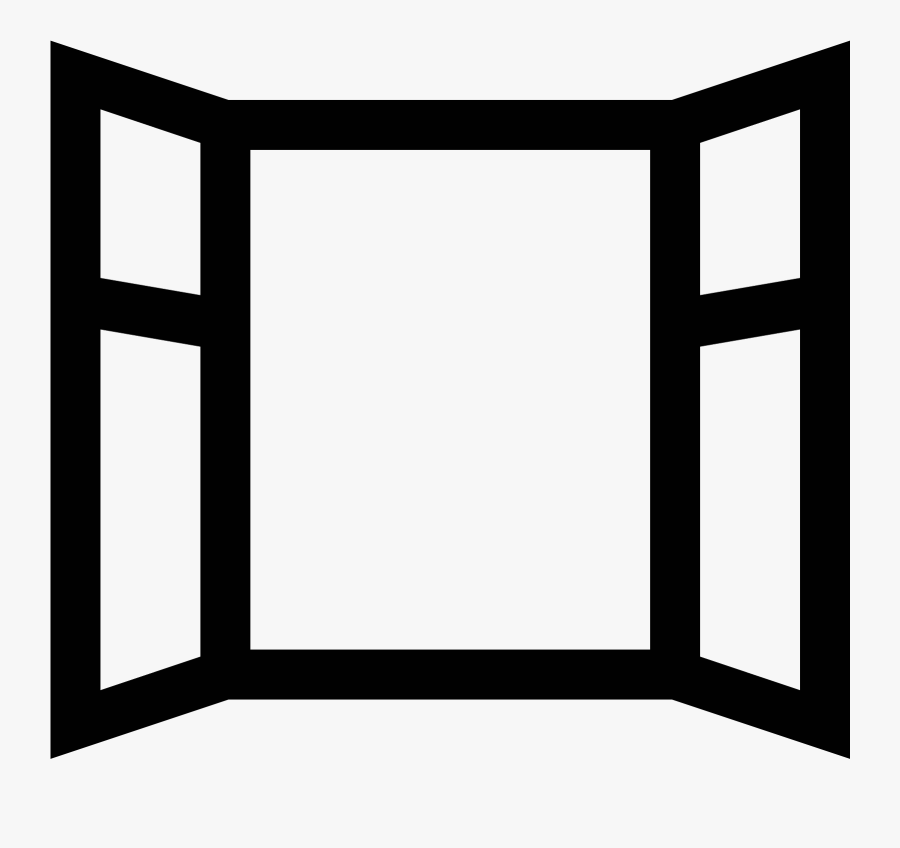 Open Window Icon - Window Png Black And White, Transparent Clipart
