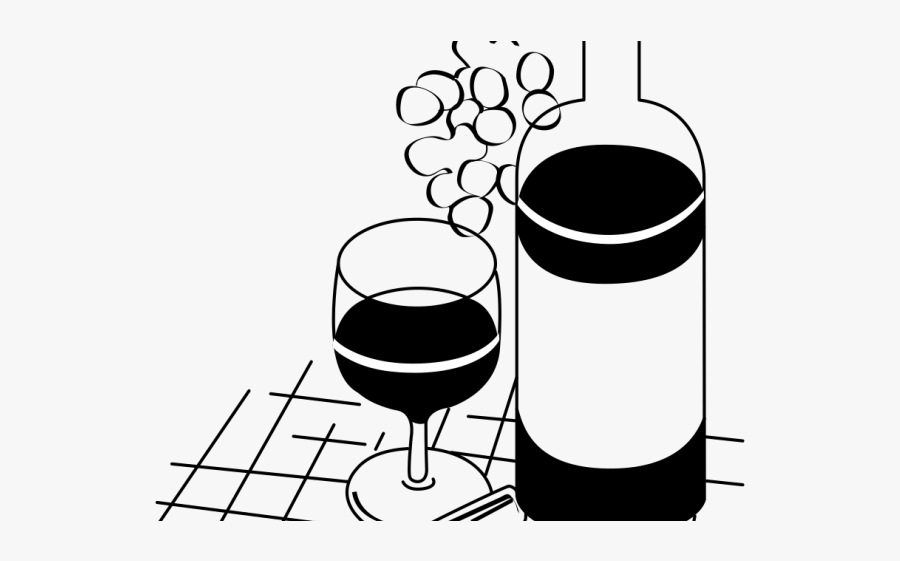 Bottles Of Wine Glass Drawing, Transparent Clipart