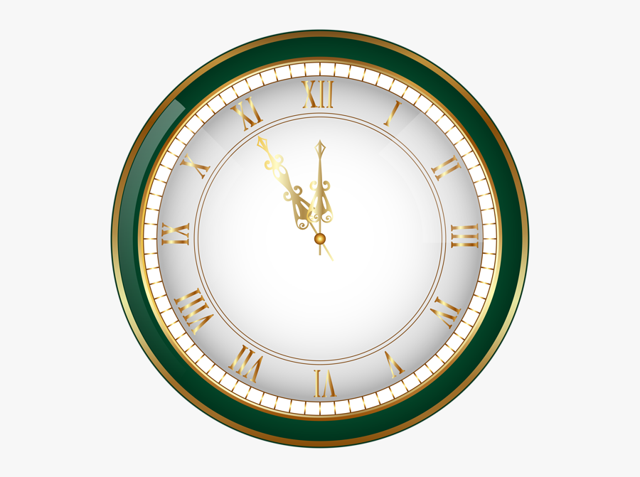 Green Png Clip Art - New Year S Clock Png, Transparent Clipart