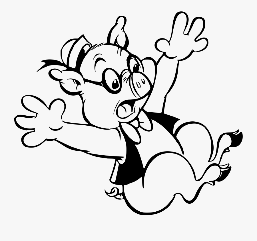 Falling Pig Clip Arts - Png Cartoon Pig Falling, Transparent Clipart
