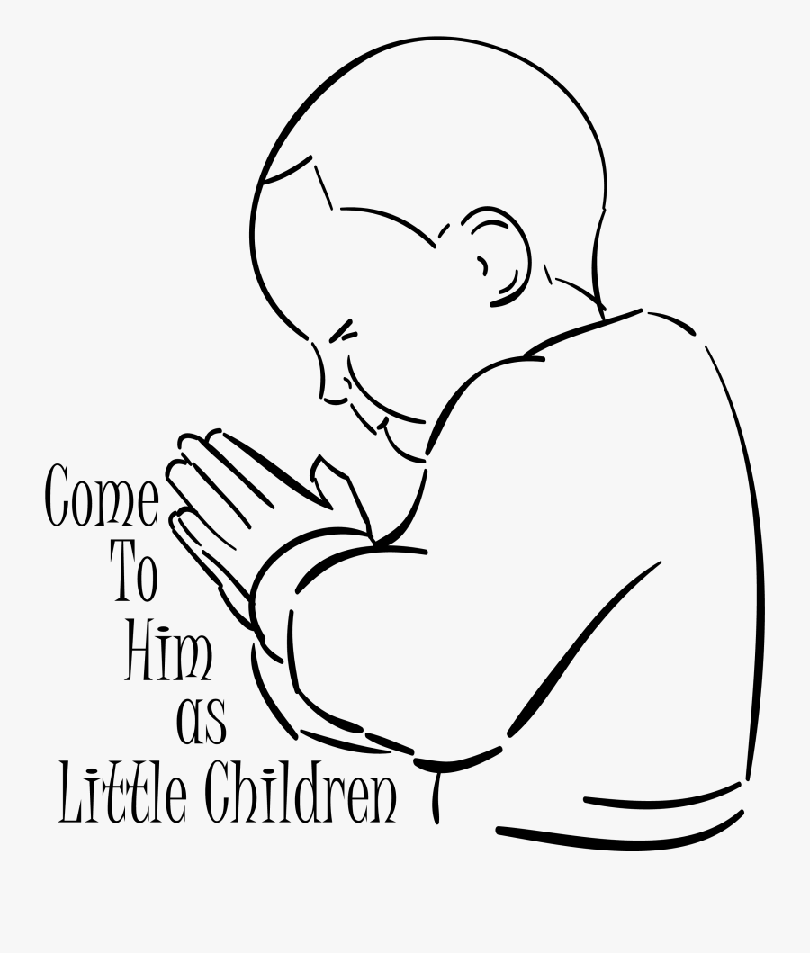 Transparent Praying Clipart - Child Praying Clipart Black And White Png, Transparent Clipart
