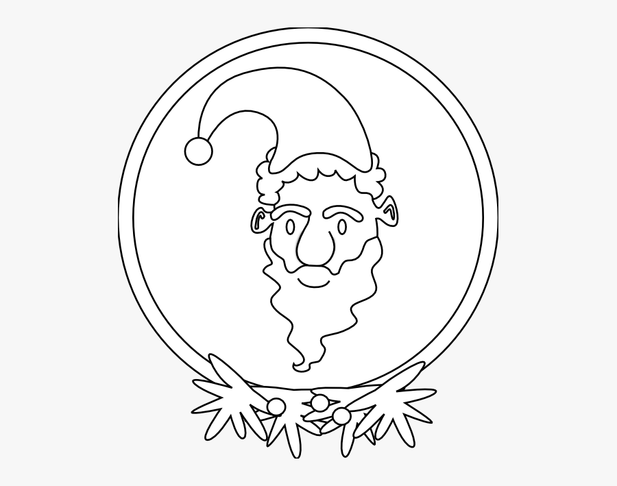 Kablam Santa Black White Line Art Scalable Vector Graphics - Illustration, Transparent Clipart