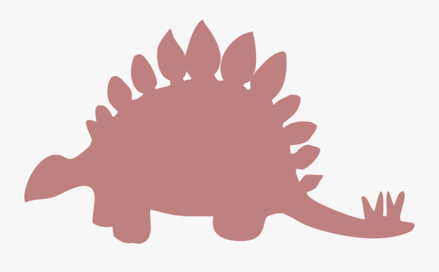 Silhouette Pink Stegosaurus - Stegosaurus Clip Art Black And White, Transparent Clipart