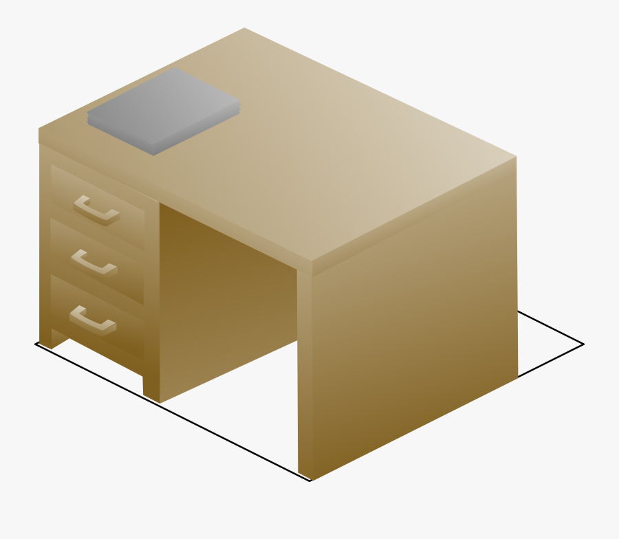 Clipart - Study Table Isometric Drawing, Transparent Clipart