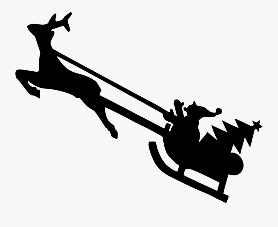 Christmas Reindeer Clipart Black And White, Transparent Clipart