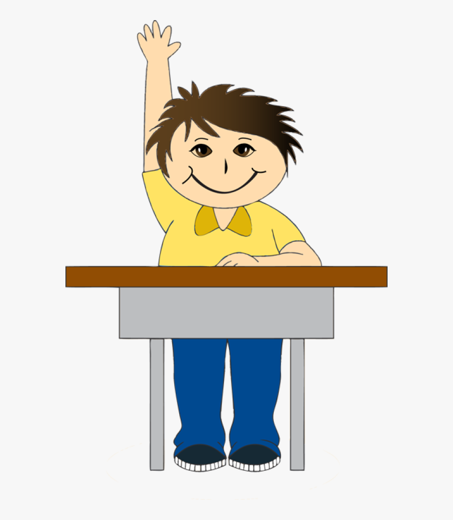 Boy At School Desk Clipart - Boy At School Clipart, Transparent Clipart