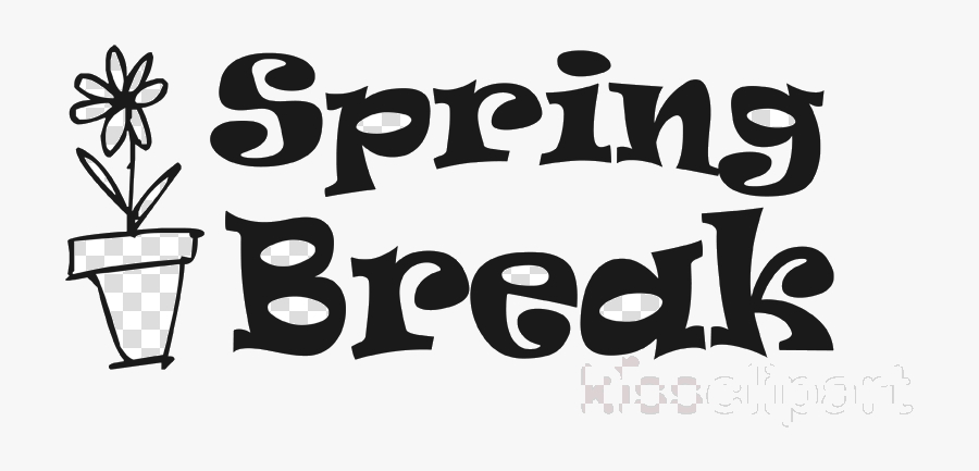 Spring Break Clip Art Black And White Clipart Lent - Spring Break Word Art, Transparent Clipart