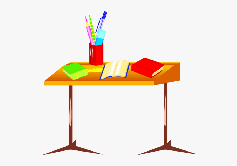 Desk At School Cartoon Clipart School Desk Clip Art - Pens On Desk Clipart, Transparent Clipart