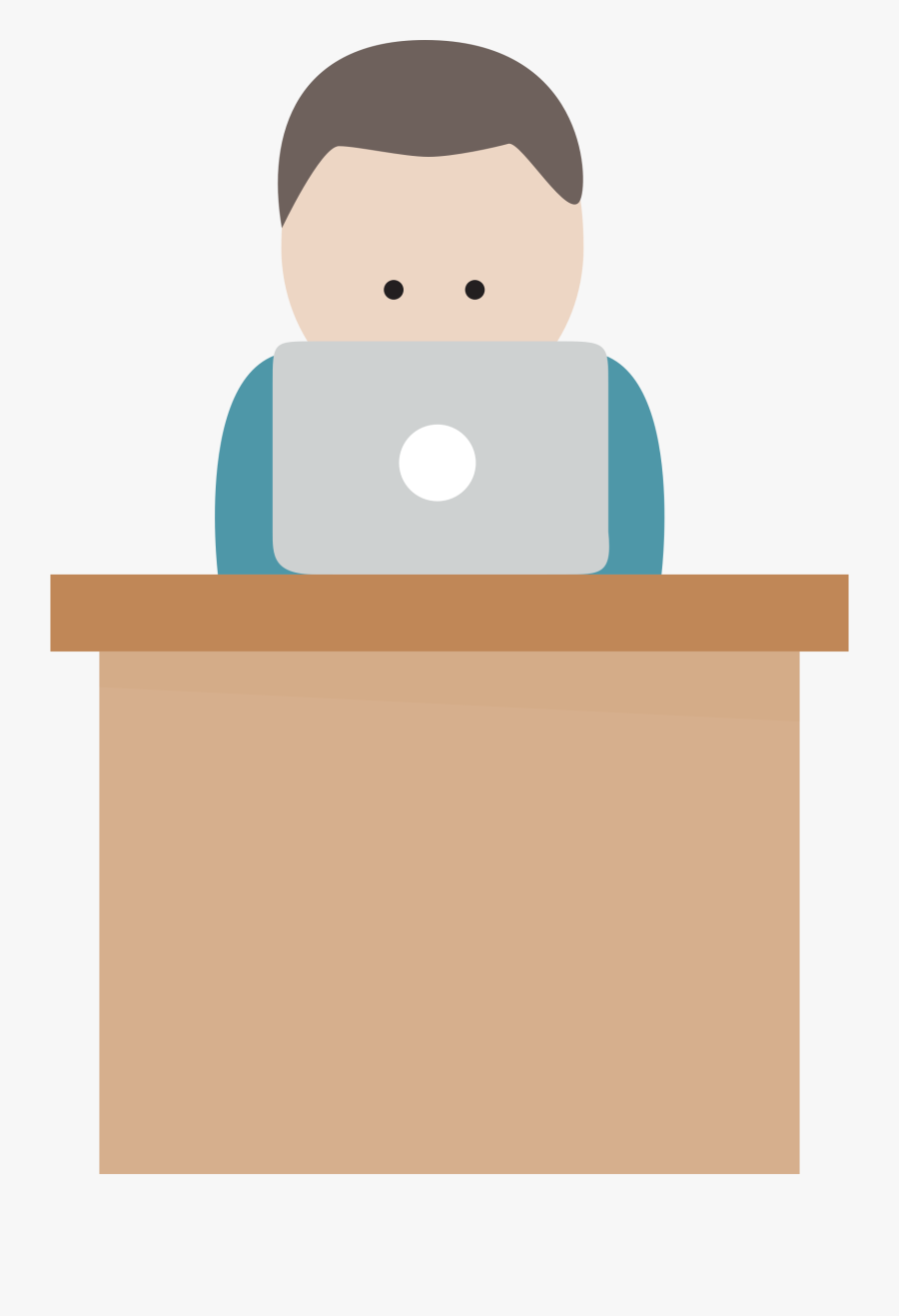 Clipart Boy With Computer At Desk Clipart - Cartoon Boy On Computer, Transparent Clipart