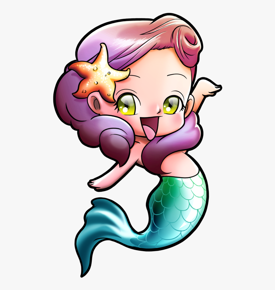 Jellies Clipart Kawaii - Chibi Mermaid, Transparent Clipart