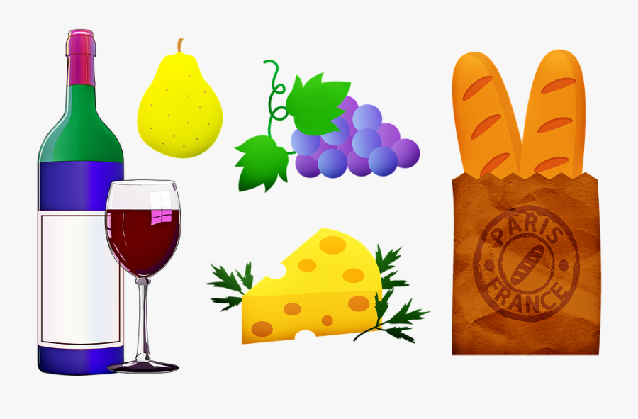 Wine Clipart Bread Cheese - French Cheese And Bread Clipart, Transparent Clipart