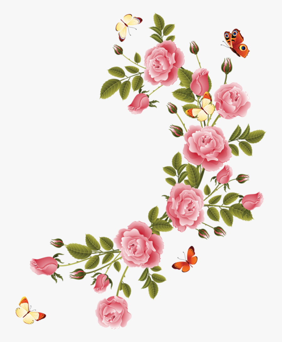 Clip Art Floral Swag - Shabby Chic Flower Png, Transparent Clipart