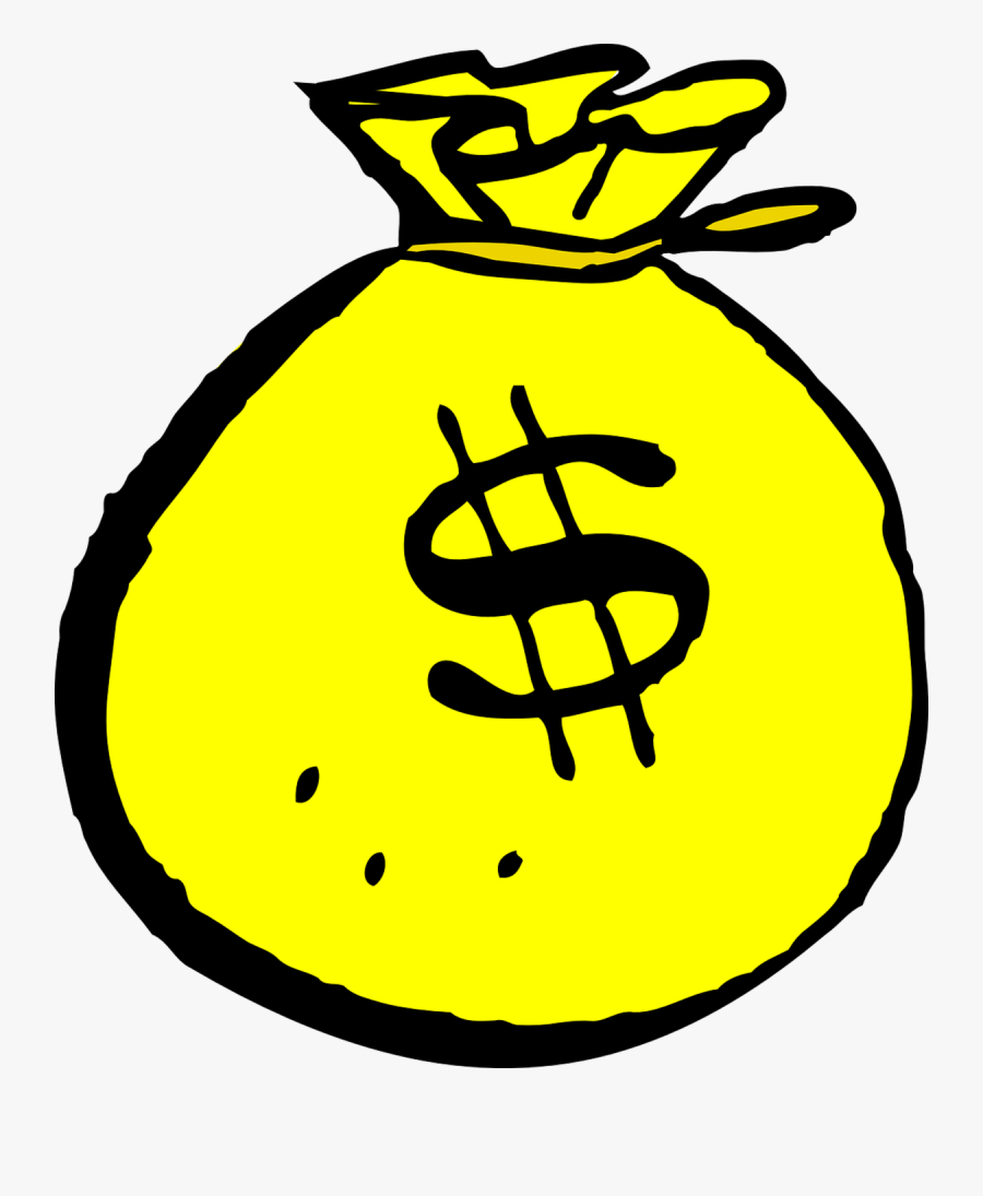 Money Bag Dollar Sign Currency Free Picture - Cartoon Money Bag, Transparent Clipart