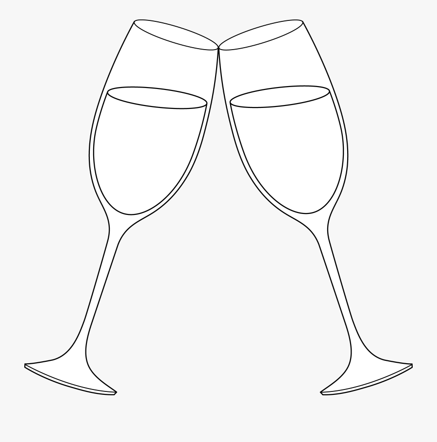 Free Wedding Toasting Cliparts - Champagne Glasses Clipart White, Transparent Clipart