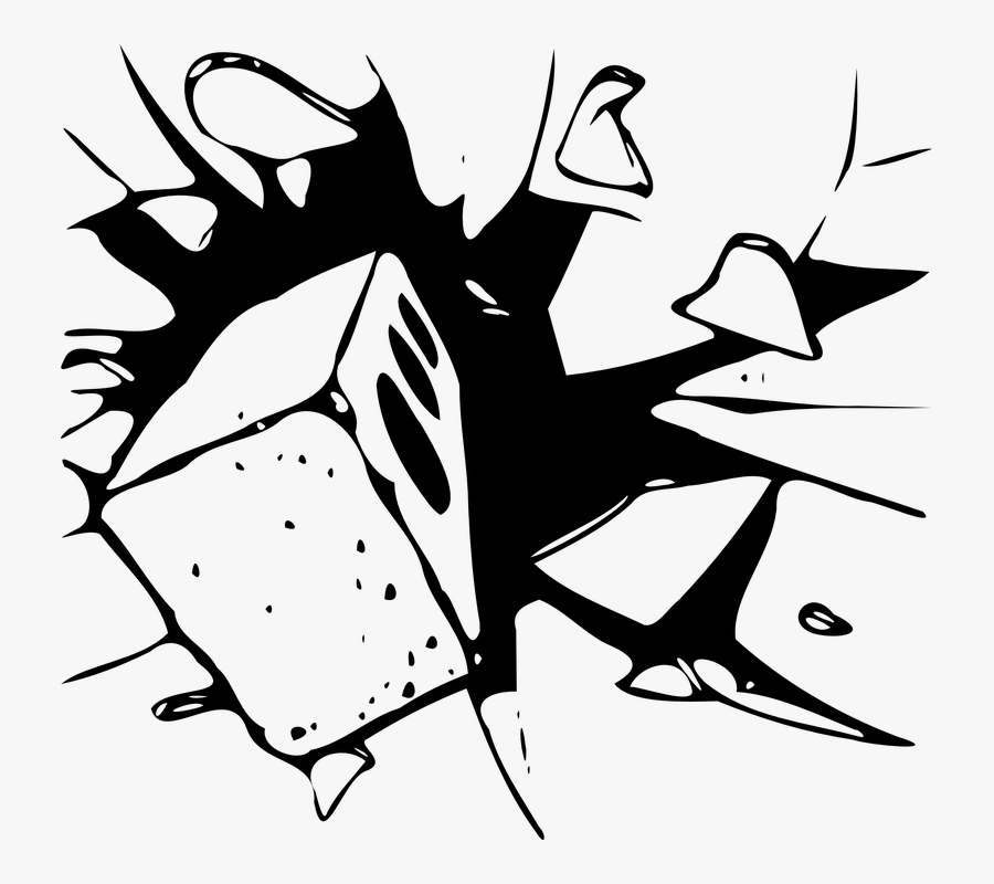 Transparent Window Clip Art - Brick Going Through Window, Transparent Clipart