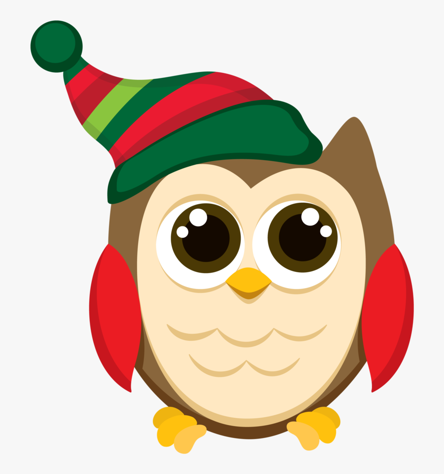 Transparent December Clip Art - Cute Christmas Owl Clipart Png, Transparent Clipart