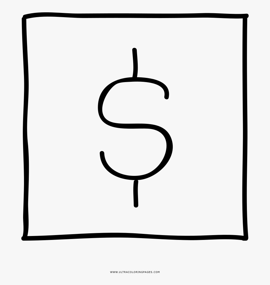 Dollar Sign Coloring Page, Transparent Clipart