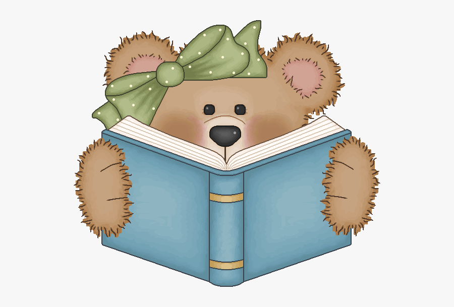 Vintage Bear Clip Art - Bear With A Book, Transparent Clipart