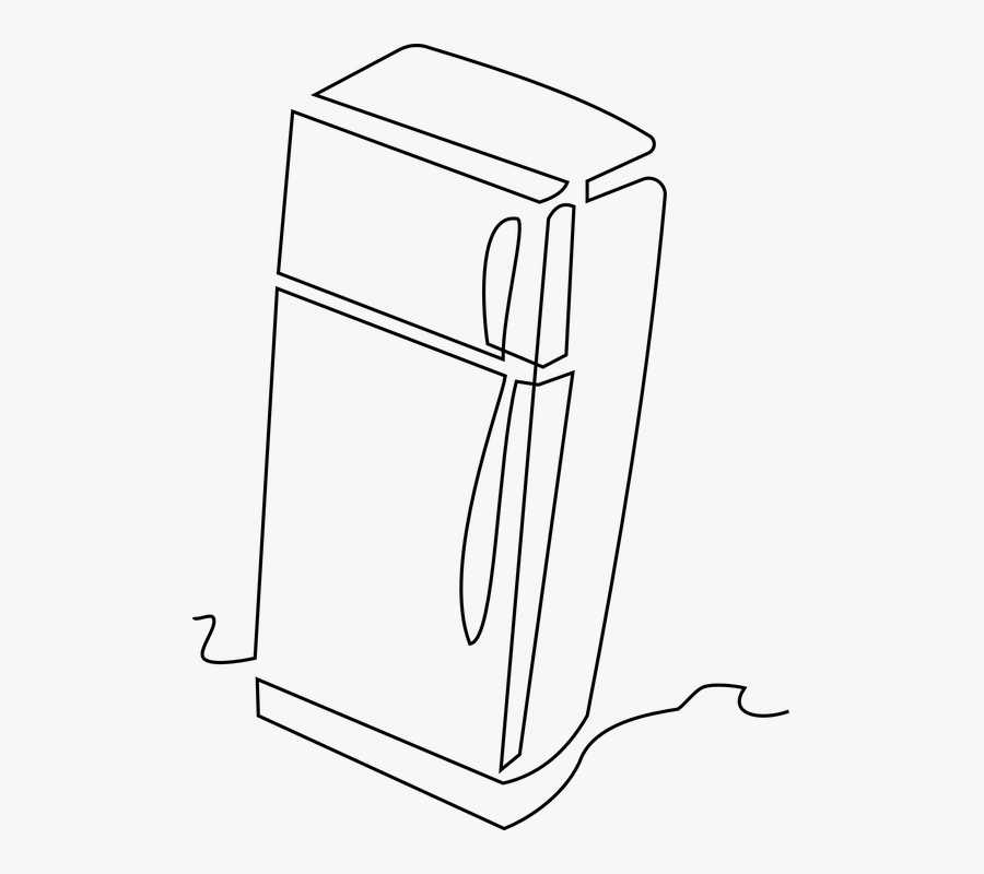 Refrigerator, Kitchen, Clipart - Fridge Black And White Png, Transparent Clipart
