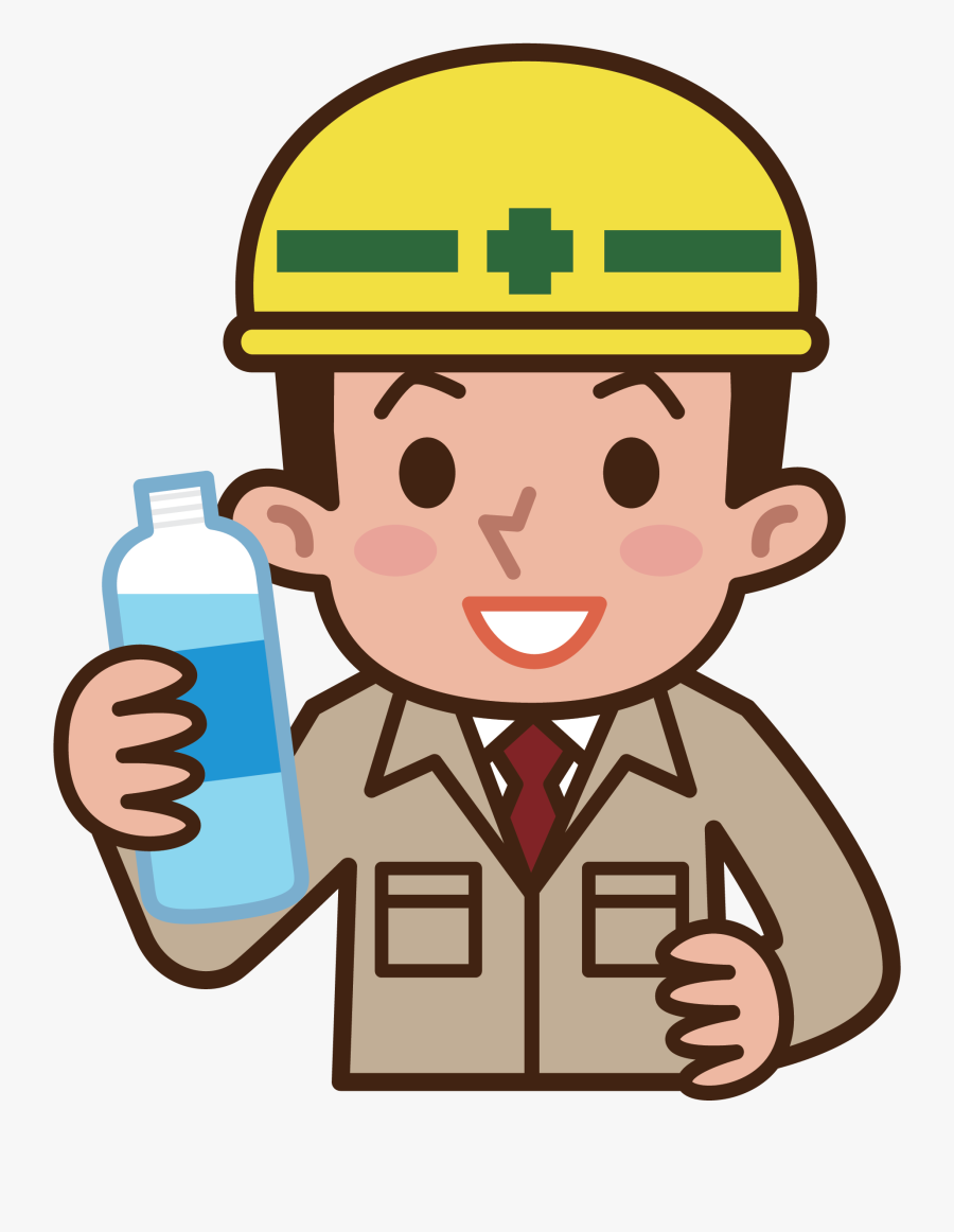 Worker Drinking Water, Transparent Clipart