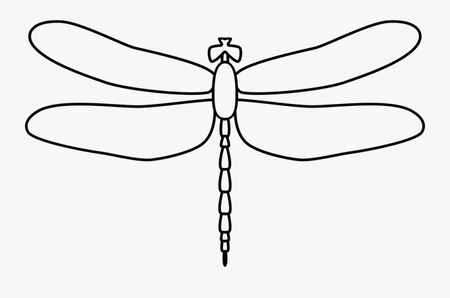 Clip Art Transparent Collection Of Free Dragonfly Svg - Black And White Dragonfly Outline Png, Transparent Clipart