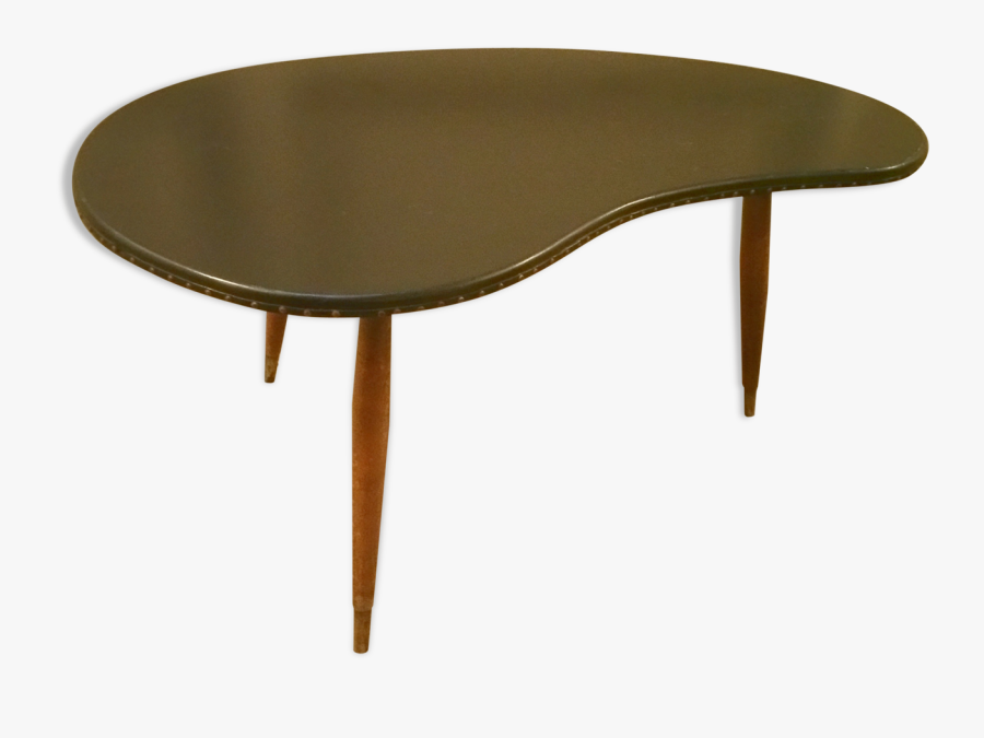 Table Low Tripod 50/60s Black Skai Kidney Shape - Coffee Table, Transparent Clipart