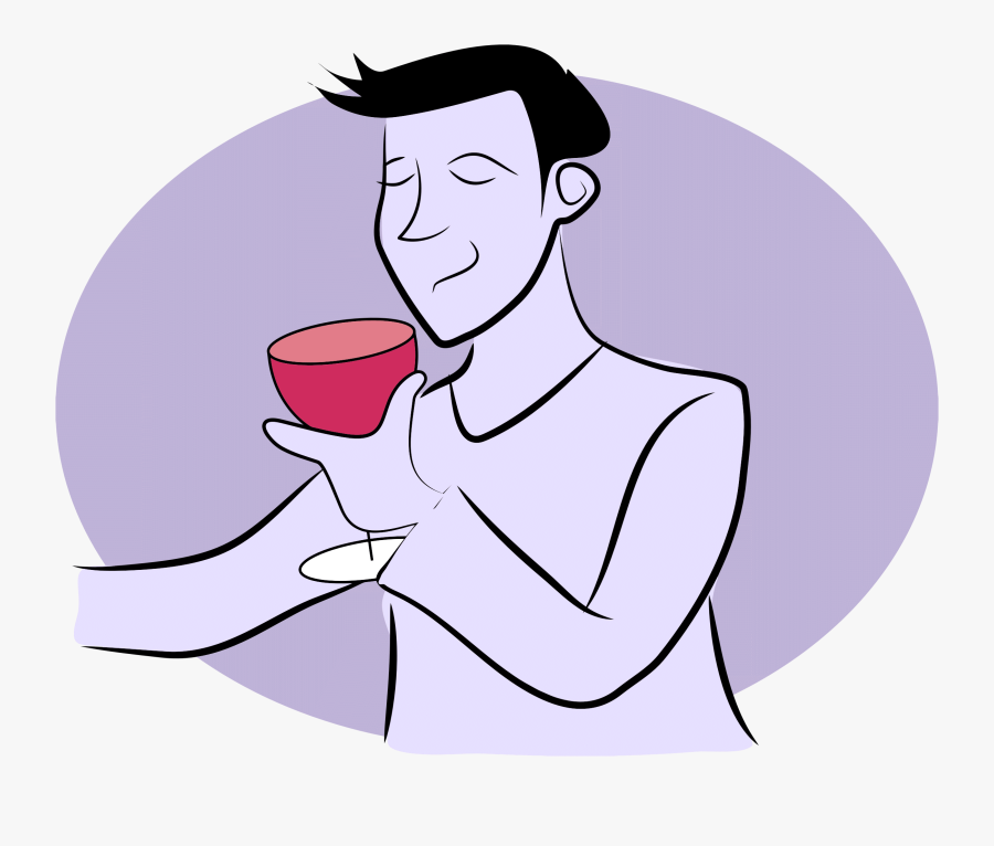 Middle Aged Woman Drinking Wine Clipart - Cartoon Man Drinking Wine, Transparent Clipart