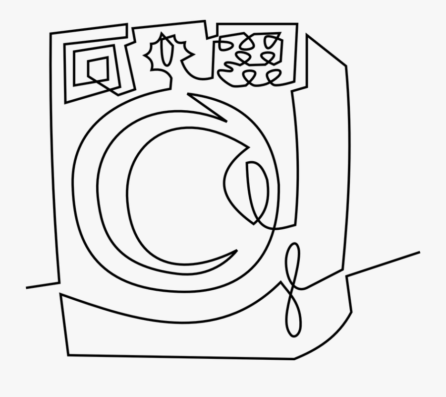 Free Vector Graphic Washing Machine Kitchen Clipart - Washing Machine Drawing Png, Transparent Clipart