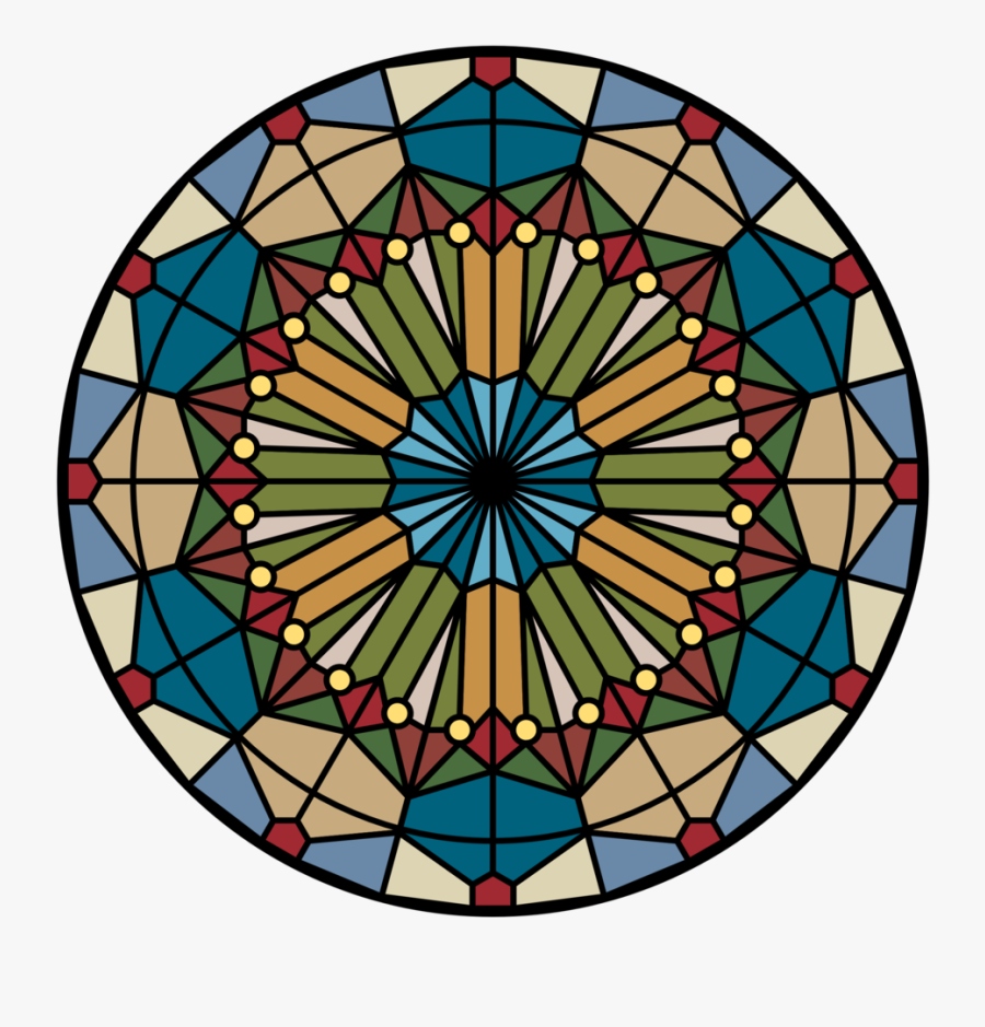 Rose Window - Window In Church Circle, Transparent Clipart