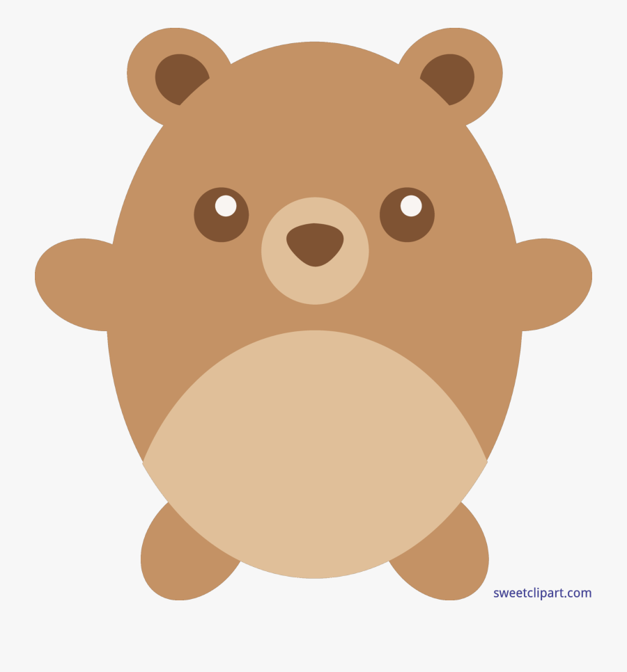 Teddy Bear Round Brown Clip Art - Cute Fat Bear Cartoon, Transparent Clipart