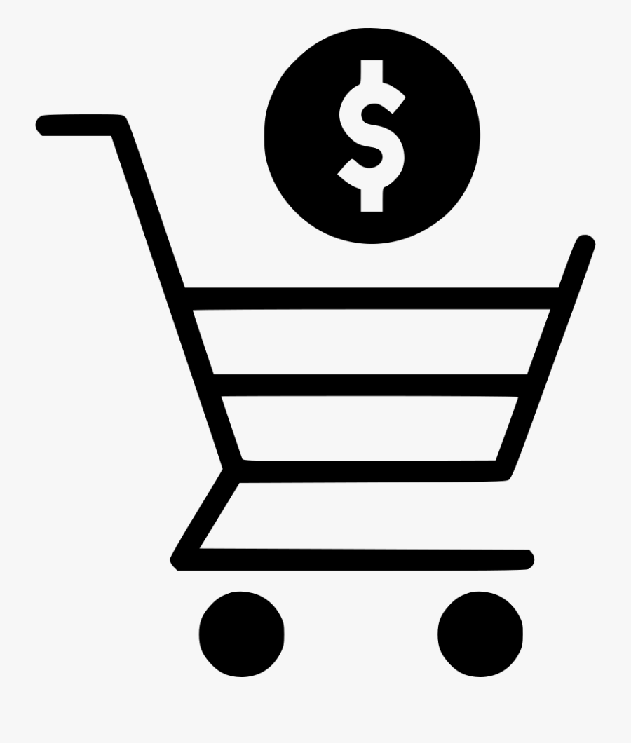 Online Shopping Cart Trolly Dollar Sign Currency Payment - Online Shopping Basket Icon, Transparent Clipart