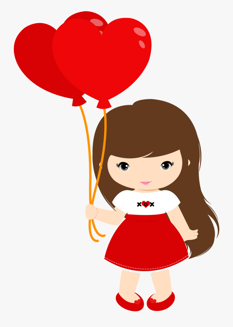 Dance Clipart Valentines Day - Girl With Balloon Clipart, Transparent Clipart