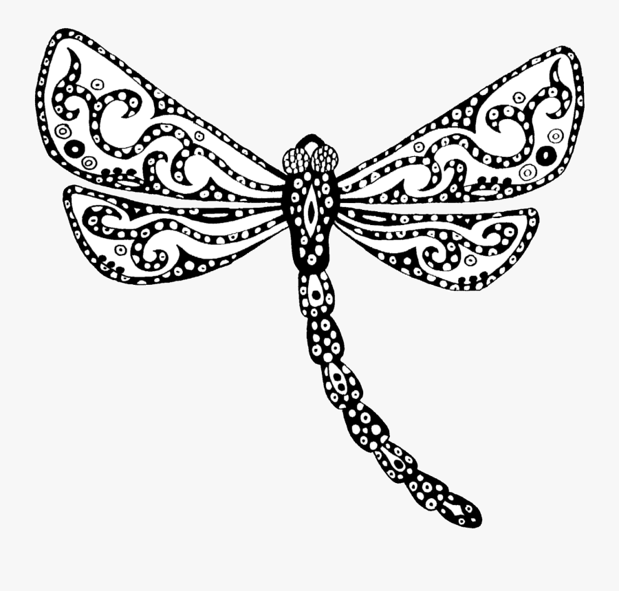 Transparent Pretty Dragonfly Clipart - Dragonfly Line Drawing, Transparent Clipart