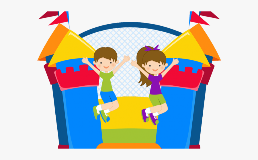 Transparent People Having Fun Clipart - Bouncy Castle Clipart Free, Transparent Clipart