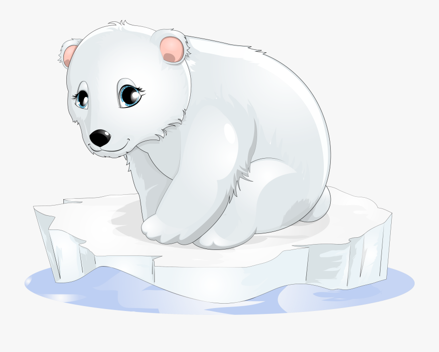 Polar Bear Clipart Iceberg - Cute Polar Bear Clip Art, Transparent Clipart