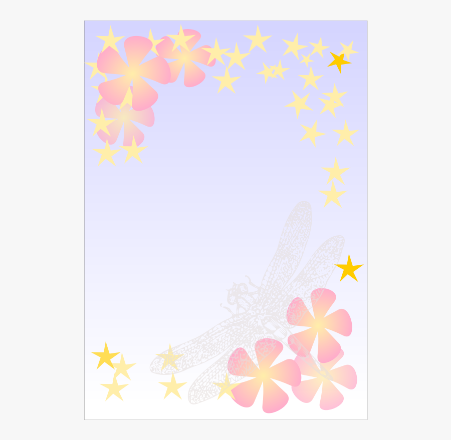Clipart - Dragonfly Notepaper - Motif, Transparent Clipart