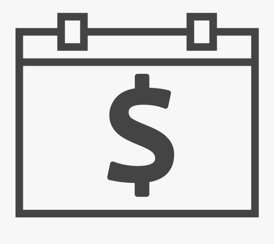 Calendar With A Dollar Sign On It - Bill Icon White Png, Transparent Clipart