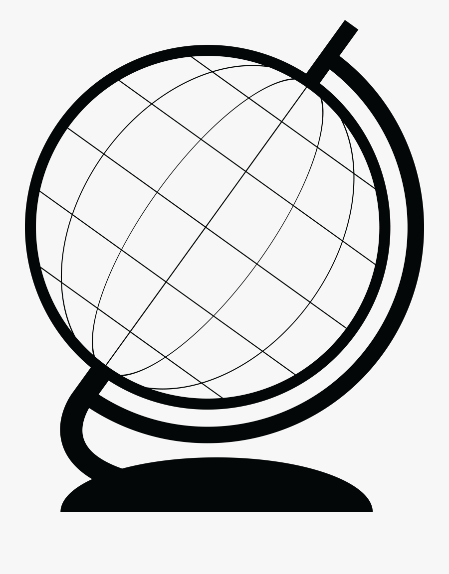 Free Clipart Of A Wire Desk Globe - Globe Clipart Black And White Transparent, Transparent Clipart