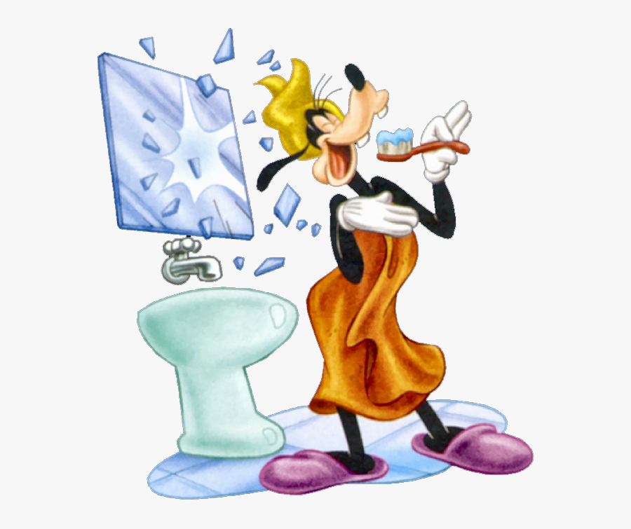 Disney Character Brushing Teeth, Transparent Clipart
