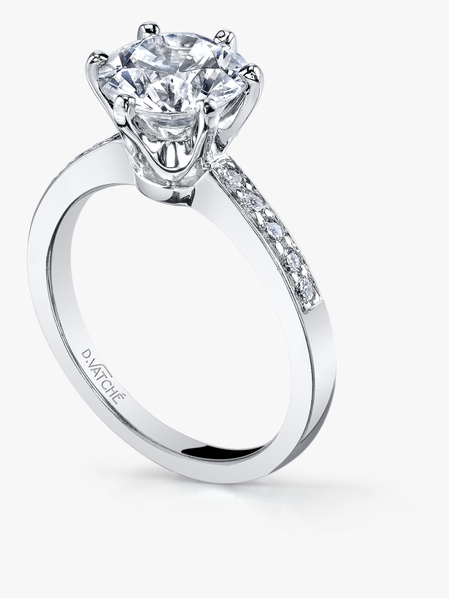 Transparent Interlocking Wedding Rings Clip Art - Six Prong Pave Engagement Ring, Transparent Clipart