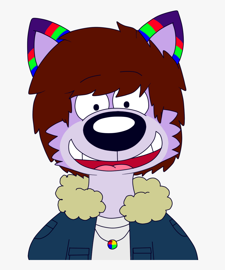 Happy Purple Wolf - Cartoon, Transparent Clipart