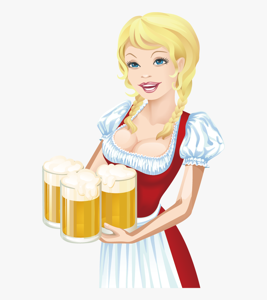 Taking Clipart Waitress Taking - German Girl Cartoon, Transparent Clipart