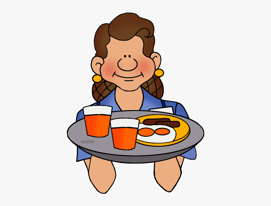 Waitress - Offering Food Clip Art, Transparent Clipart