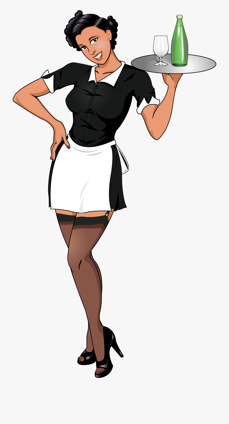 Josie Food Cart Waitress - Waitress Waiter Transparent Background, Transparent Clipart