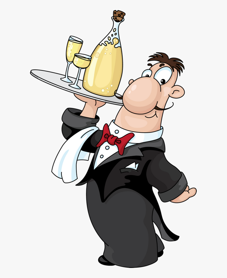 Transparent Waitress Png - Funny Waiter, Transparent Clipart