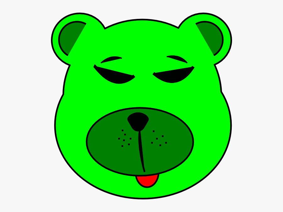 Free Vector Green Bear Clip Art - Bear Face Clip Art, Transparent Clipart