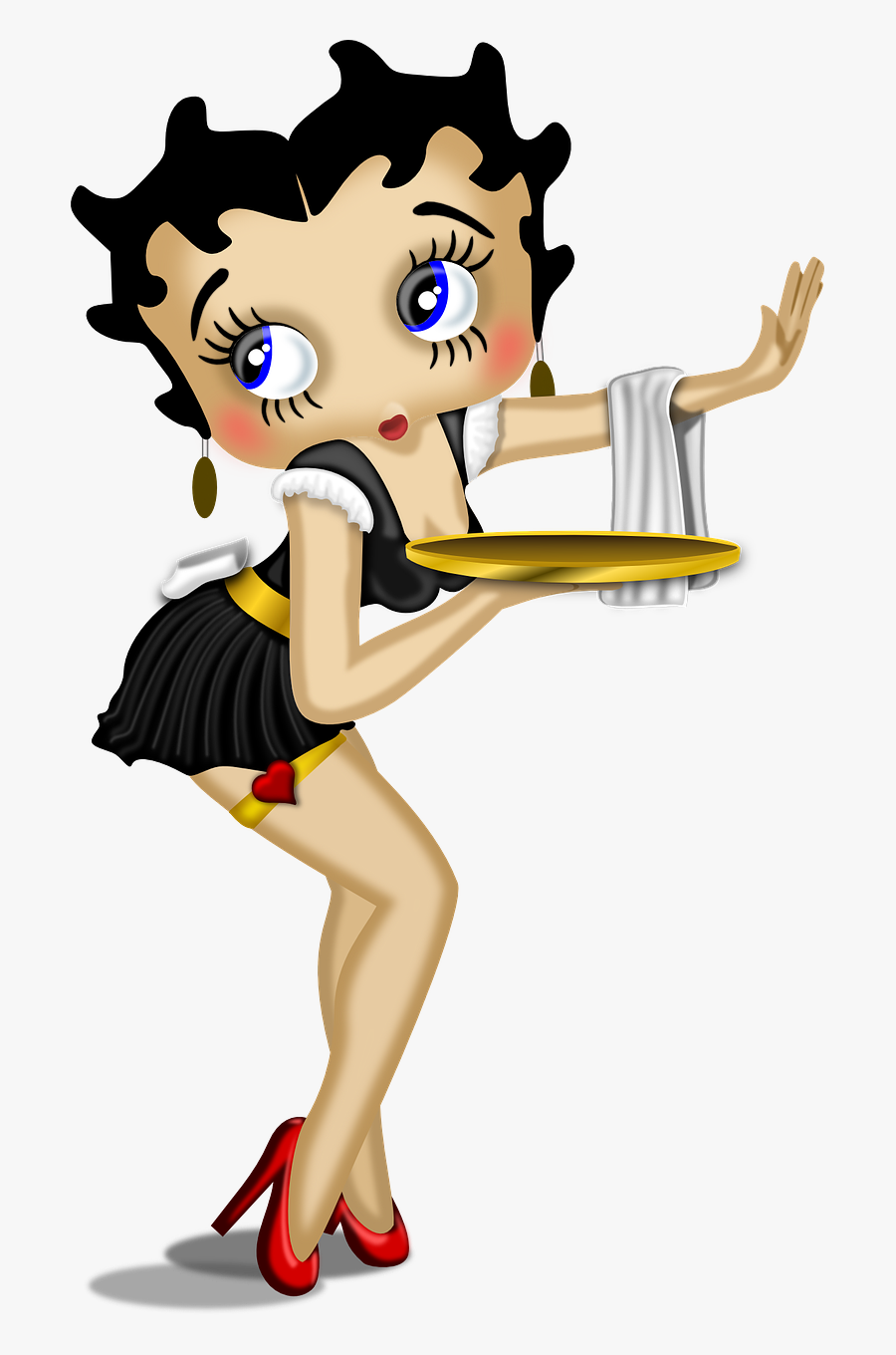 Waitress, Sexy, Cartoon, Costume, Tablet, High-heels - Betty Boop Blue Eyes, Transparent Clipart