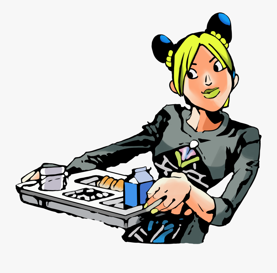 Part 6jolyne Holding A Tray But It"s Recreated In High - Jolyne Kujo Holding Tray, Transparent Clipart