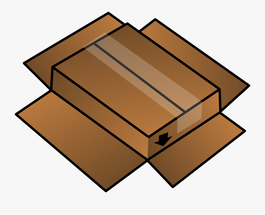 Cardboard Box Turned Around - Cardboard Clipart, Transparent Clipart